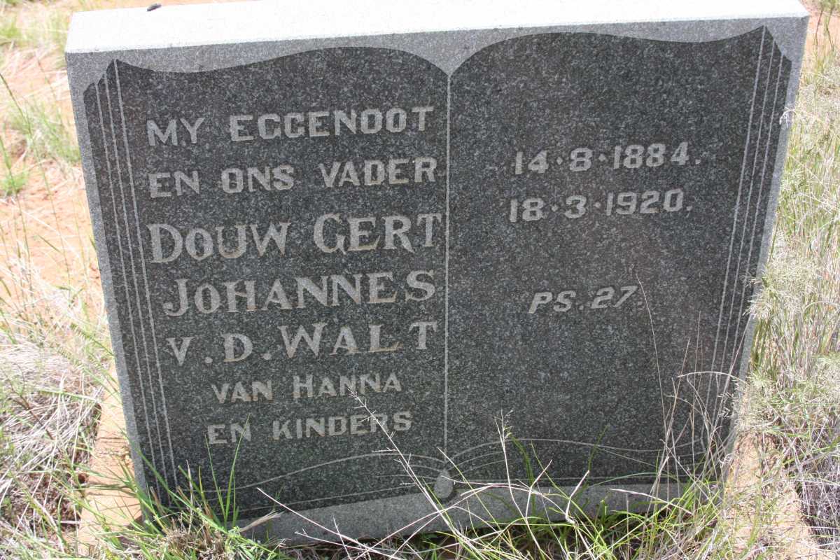WALT Douw Gert Johannes, v.d. 1884-1920