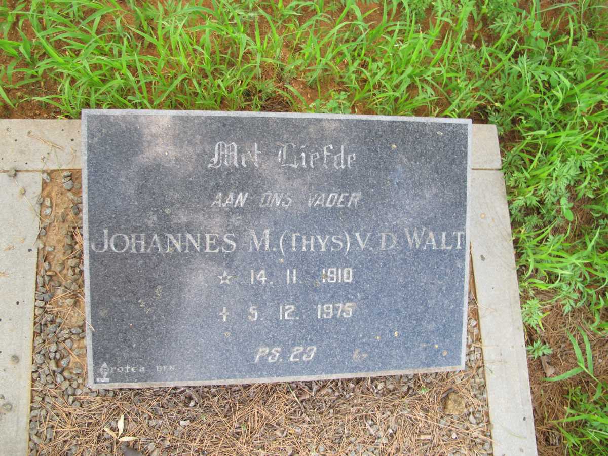 WALT Johannes M., van der 1910-1975