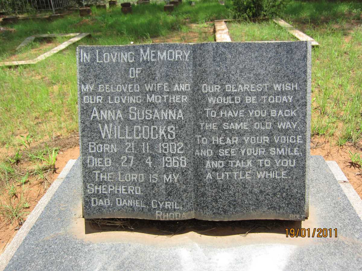 WILLCOCKS Anna Susanna 1902-1968