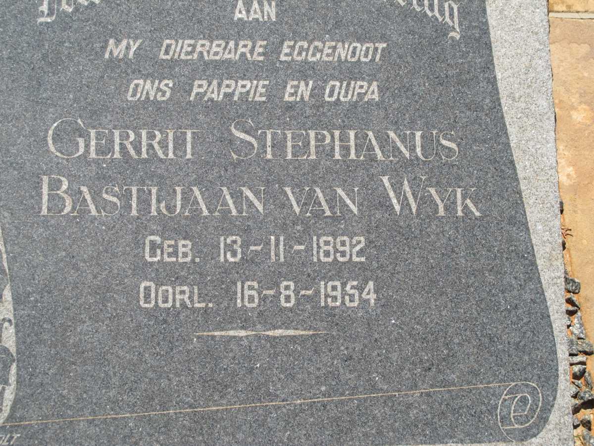 WYK Gerrit Stephanus Bastijaan 1892-1954