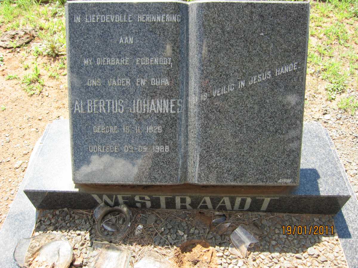 WESTRAADT Albertus Johannes 1925-1986