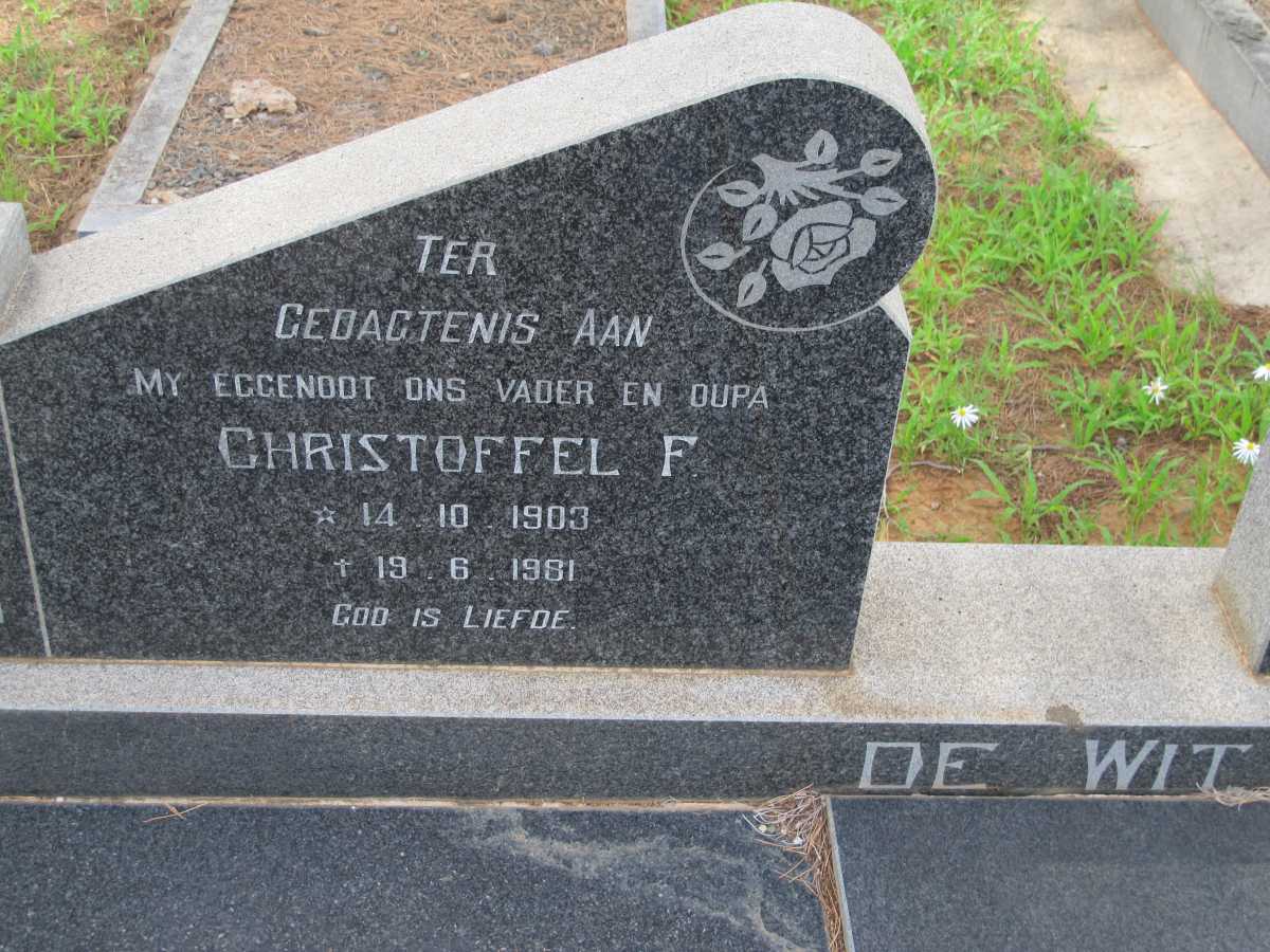 WIT Christoffel F., de 1903-1981
