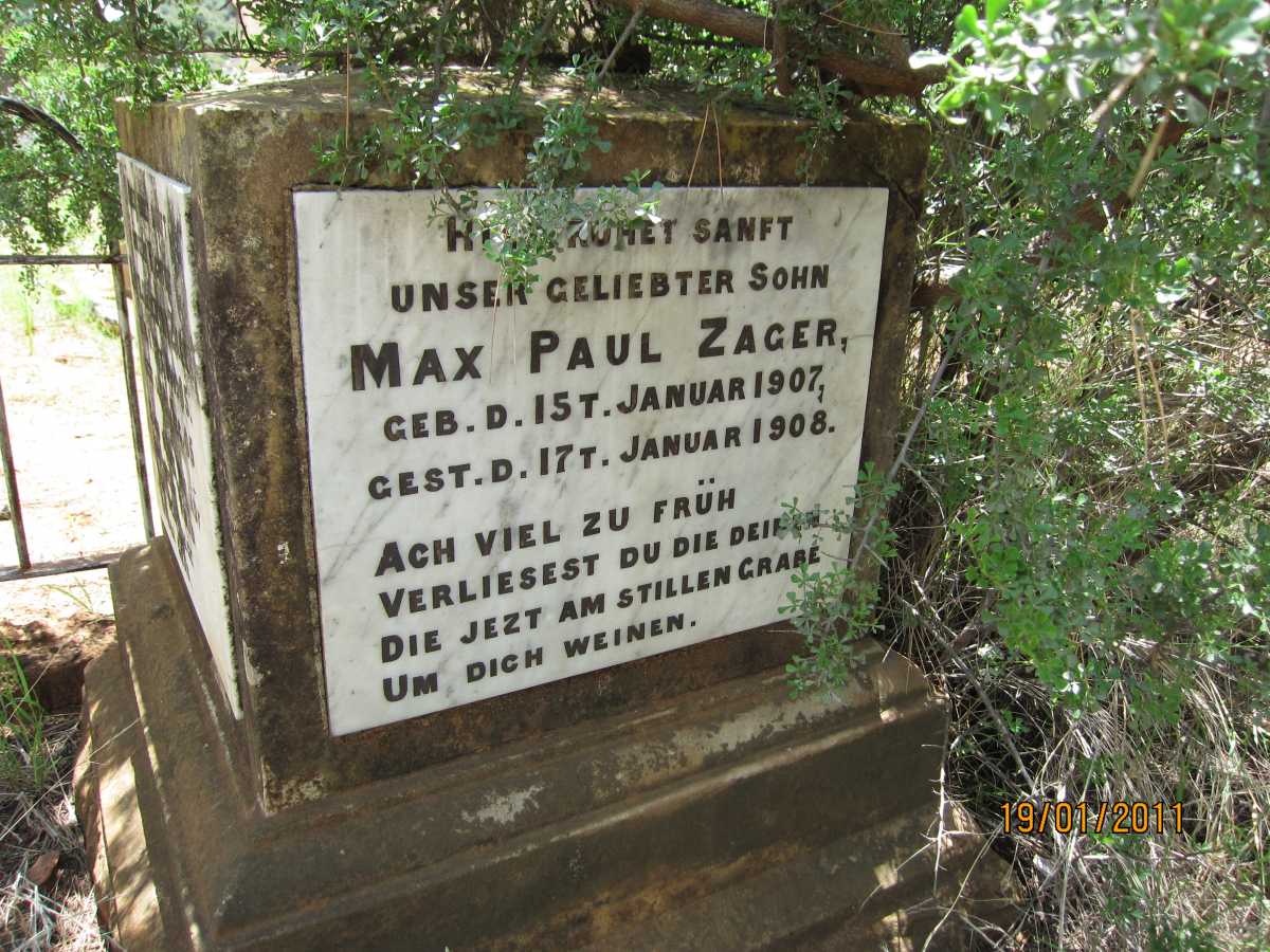 ZAGER Max Paul 1907-1908