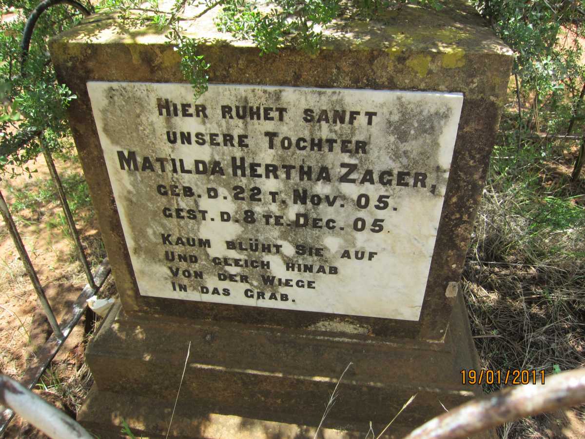ZAGER Matilda Hertha 1905-1905