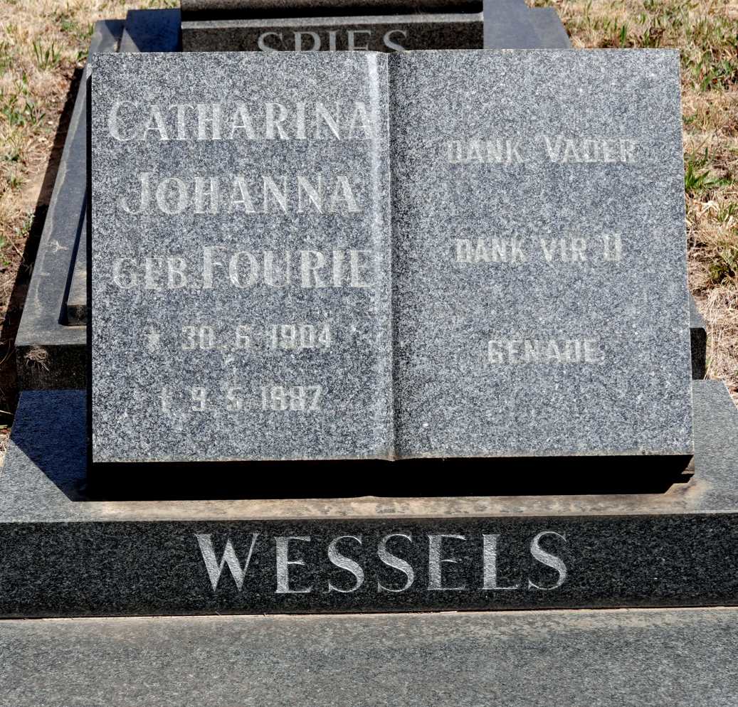 WESSELS Catharina Johanna nee FOURIE 1904-1987