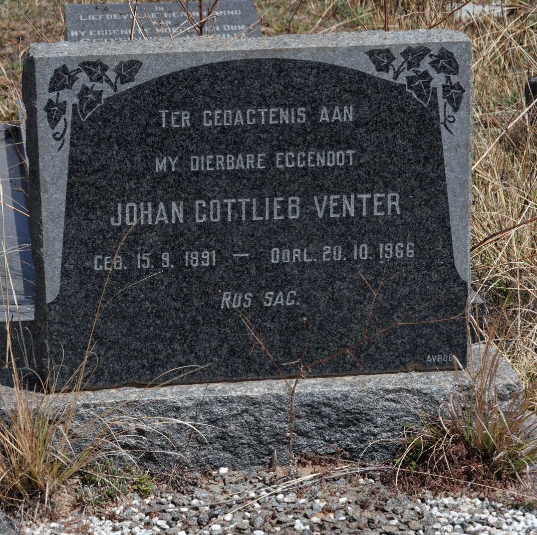 VENTER Johan Gottlieb 1891-1966