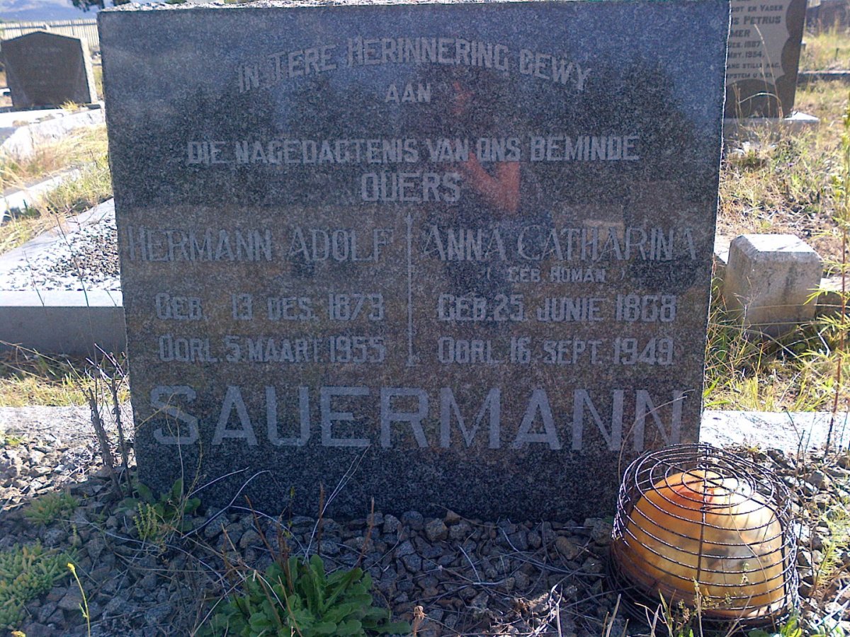 SAUERMANN Hermann Adolf 1873-1955 &amp; Anna Catharina HUMAN 18?8-1949