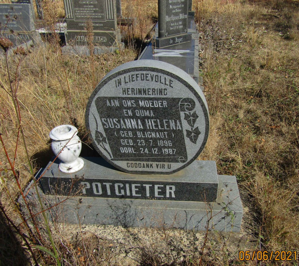POTGIETER Susanna Helena nee BLIGNAUT 1896-1987