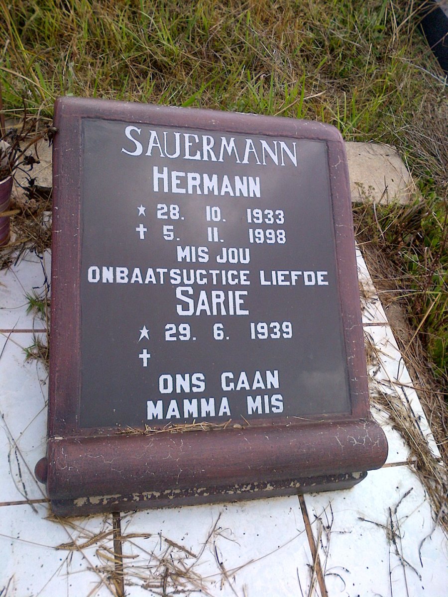 SAUERMANN Hermann 1933-1998 &amp; Sarie 1939-