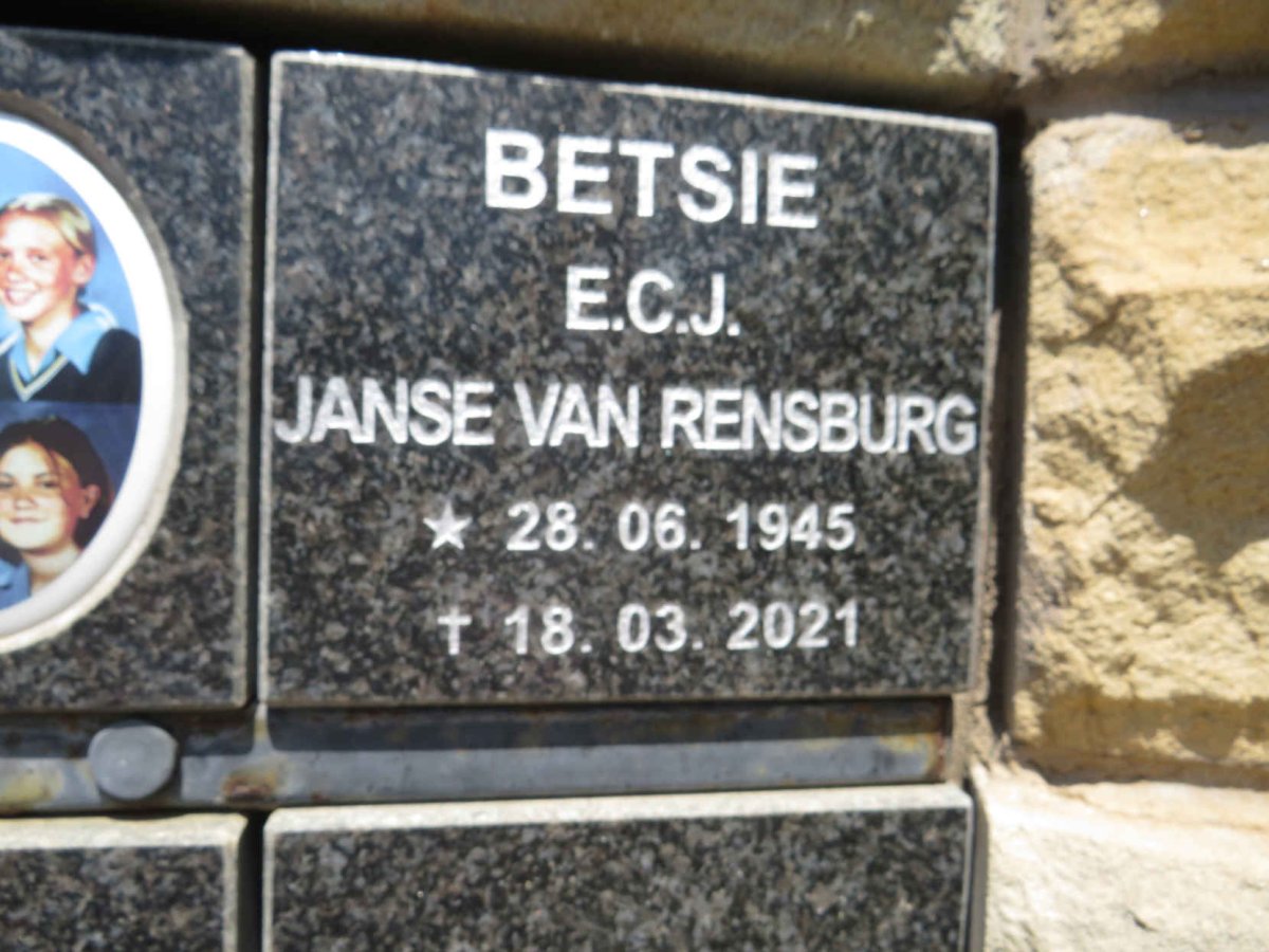 RENSBURG E.C.J., Janse van 1945-2021
