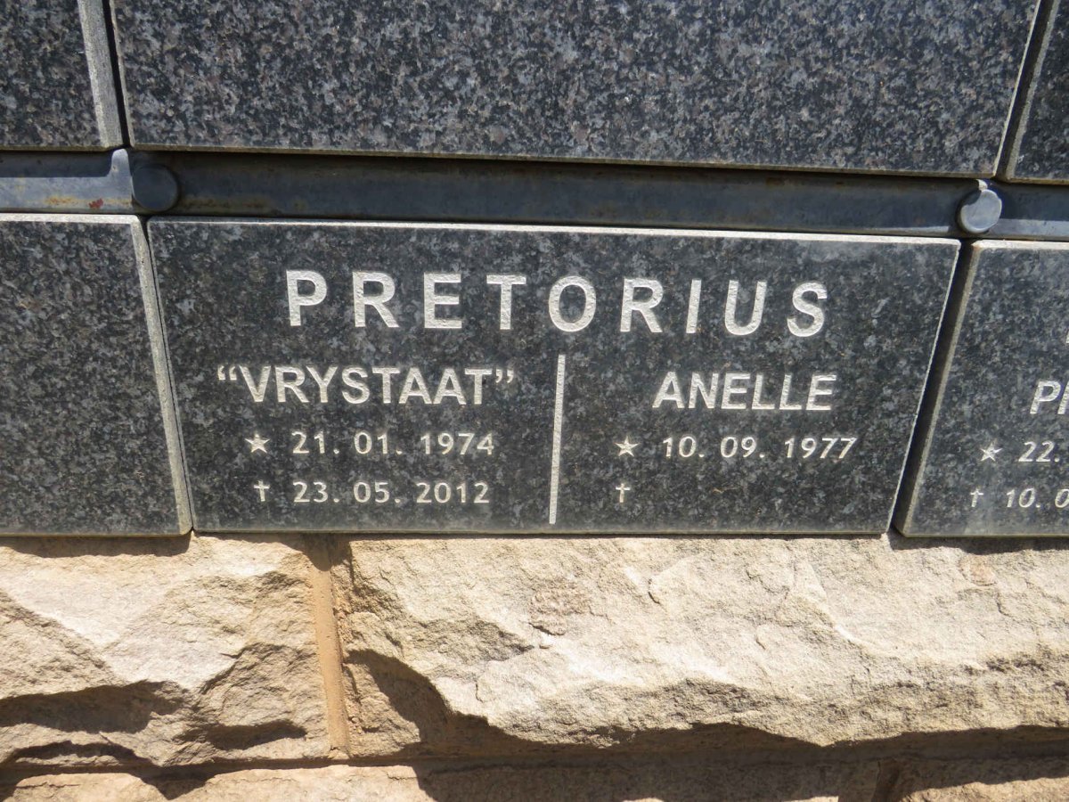 PRETORIUS Vrystaat 1974-2012 & Anele 1977-