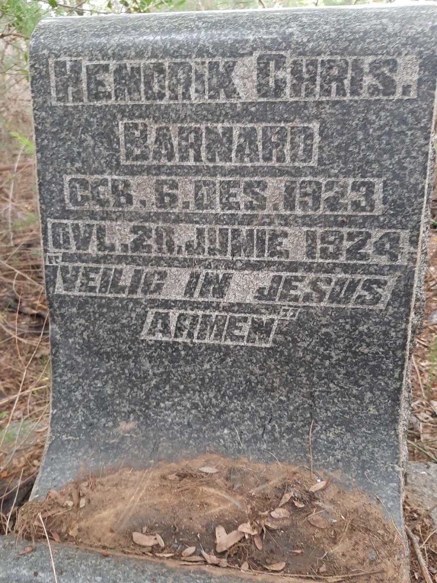 BARNARD Hendrik Chris 1923-1924