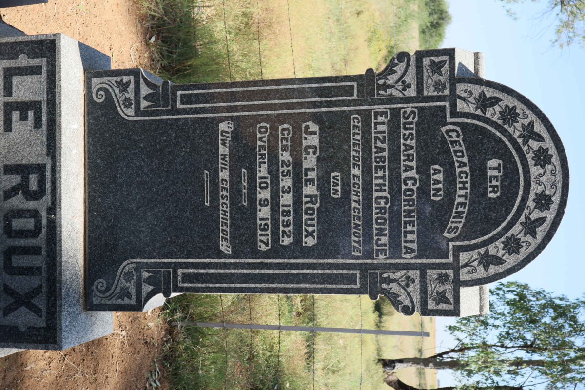 ROUX Susara Cornelia Elizabeth, le nee CRONJE 1892-1917