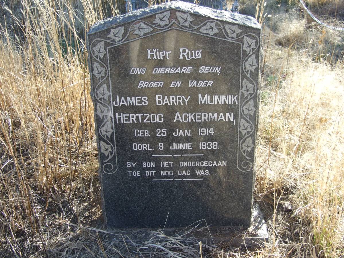 ACKERMAN James Barry Munnik Hertzog 1914-1939