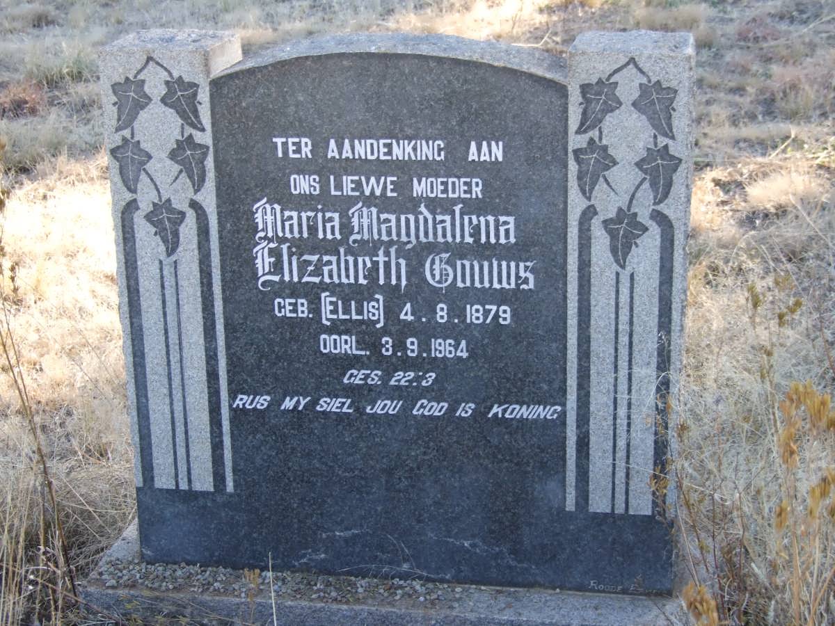 GOUWS Maria Magdalena Elizabeth nee ELLIS 1879-1964