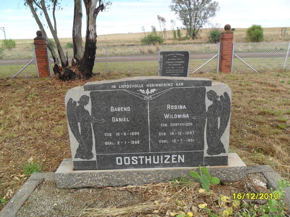 OOSTHUIZEN Barend Daniel 1884-1966 &amp; Rosina Wilomina OOSTHUIZEN 1887-1961