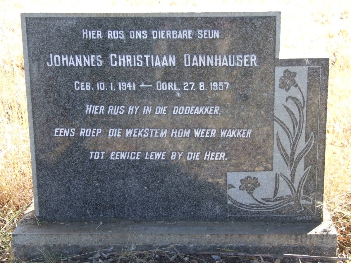 DANNHAUSER Johannes Christiaan 1941-1957