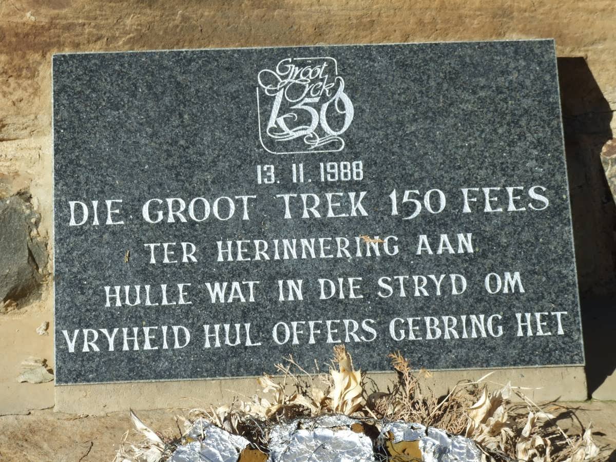 Gedenksteen - Die Groot Trek - 150 Jarige Fees - 13.11.1988