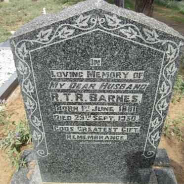BARNES R.T.R. 1881-1930