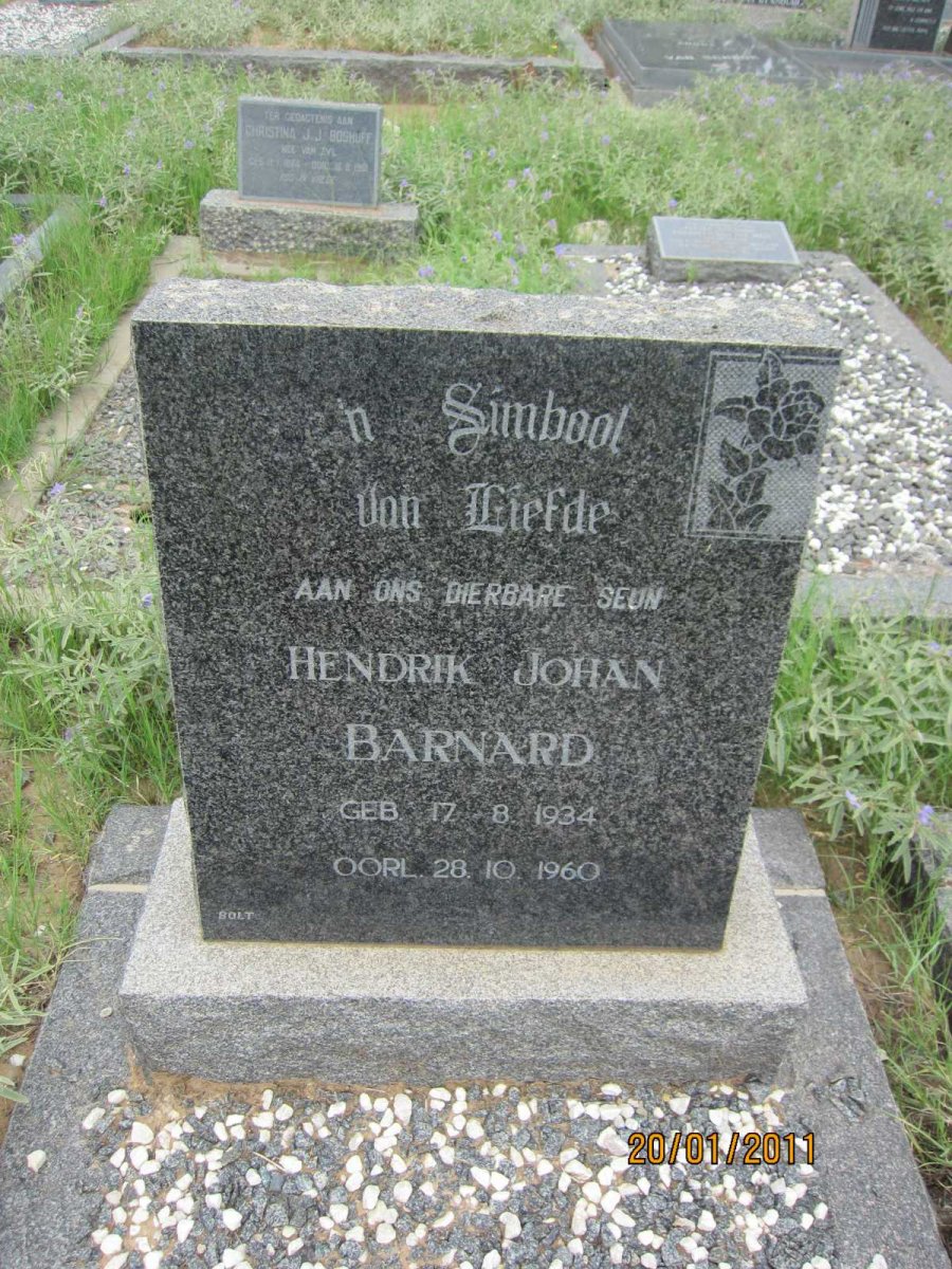 BARNARD Hendrik Johan 1934-1960