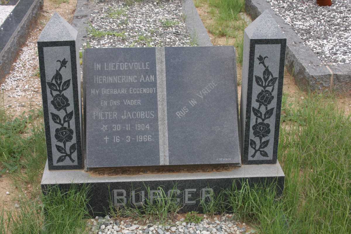 BURGER Pieter Jacobus 1904-1966