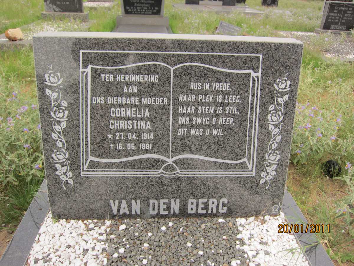 BERG Cornelia Christina, van den 1914-1991