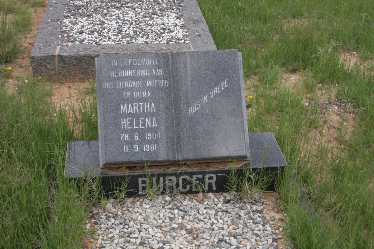BURGER Martha Helena 1904-1981