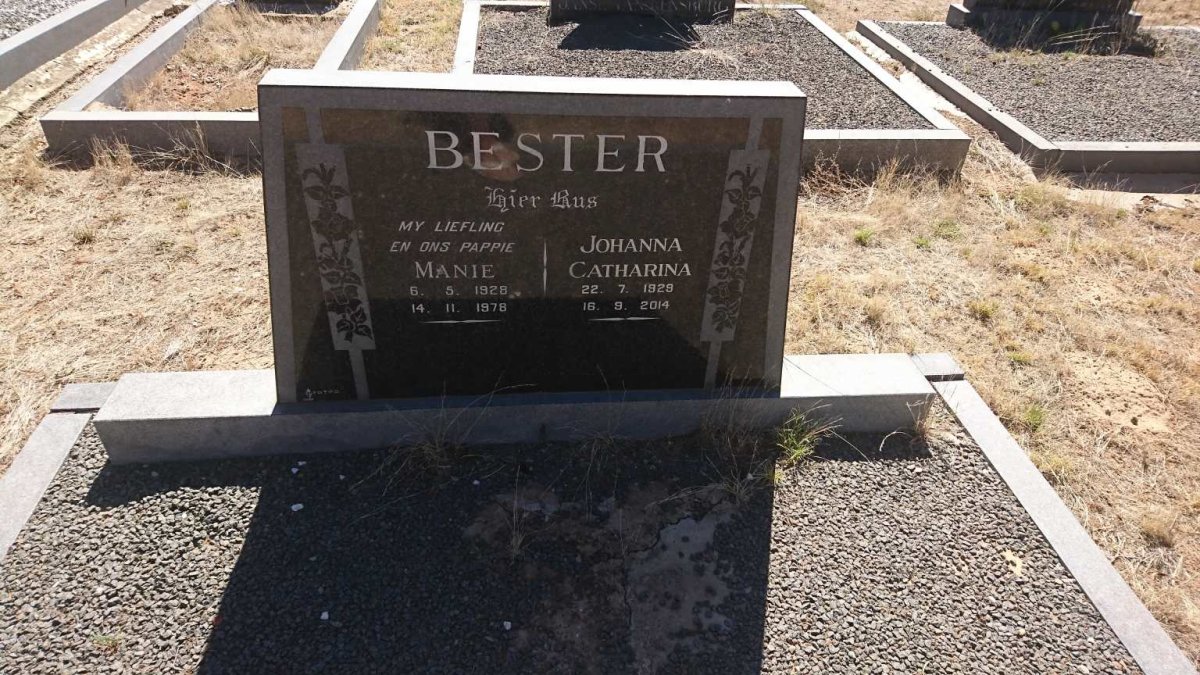 BESTER Manie 1928-1978 &amp; Johanna Catharina 1929-2014