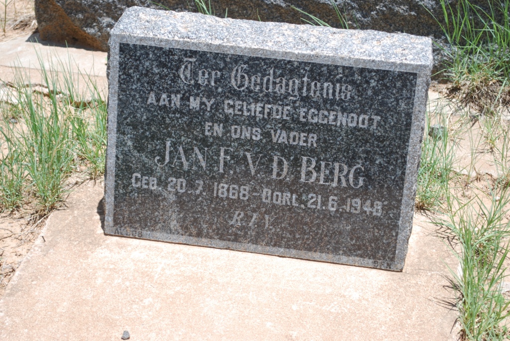 BERG Jan F., v.d. 1868-1948