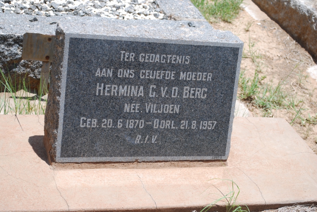 BERG Hermina G., v.d. nee VILJOEN 1870-1957
