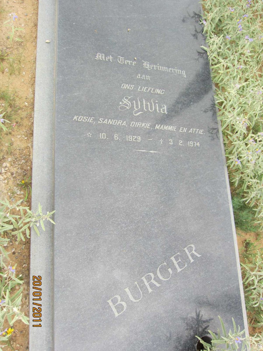BURGER Sylvia 1929-1974