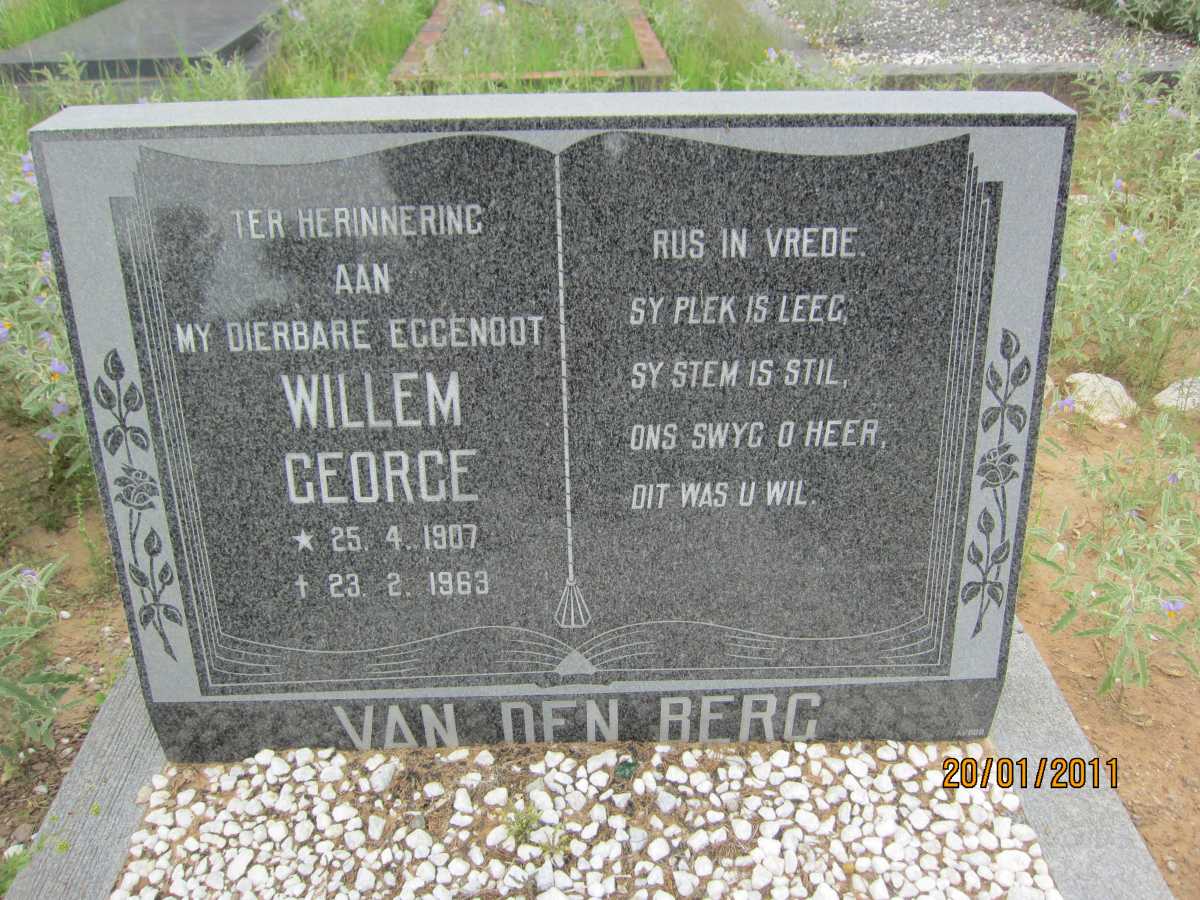 BERG Willem George, van den 1907-1963