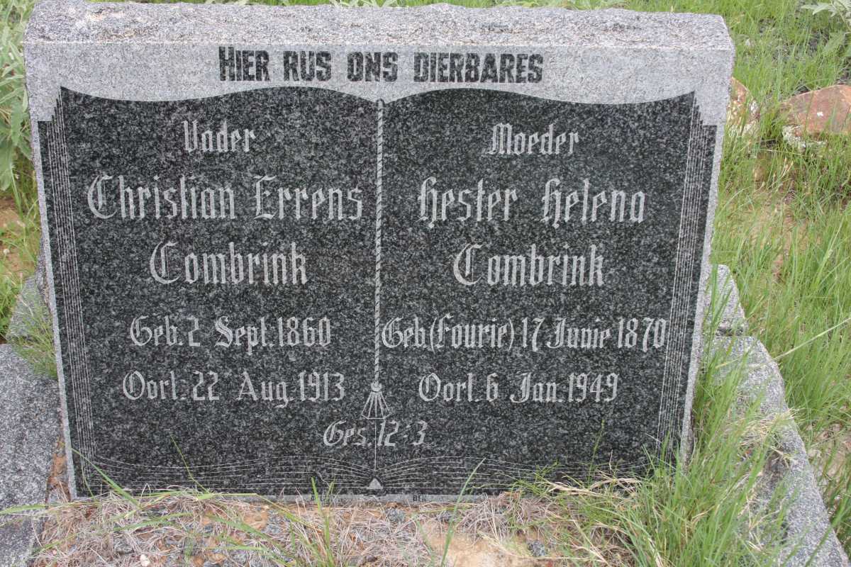 COMBRINK Christian Errens 1860-1913 &amp; Hester Helena FOURIE 1870-1949