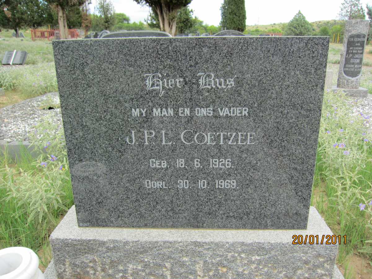 COETZEE J.P.L. 1926-1969