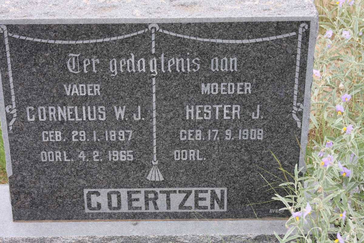 COERTZEN Cornelius W.J. 1897-1965 &amp; Hester J. 1909-