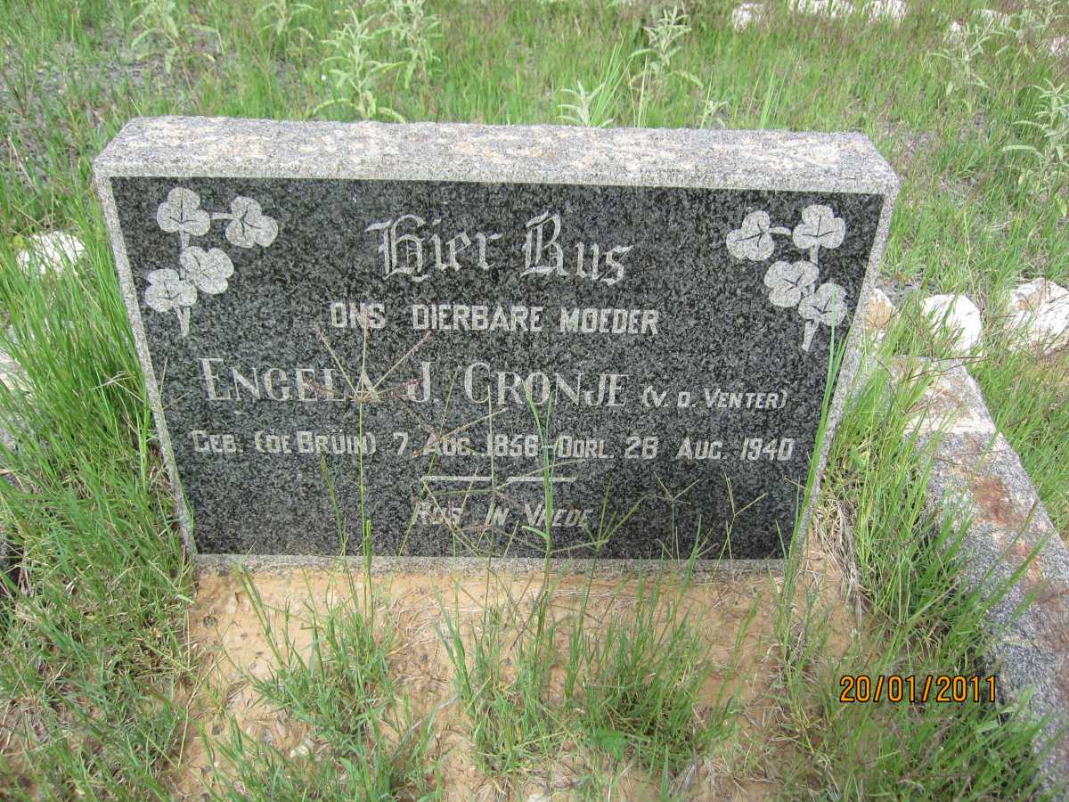 CRONJE Engela J. previously v.d. VENTER nee De BRÜIN 1856-1940