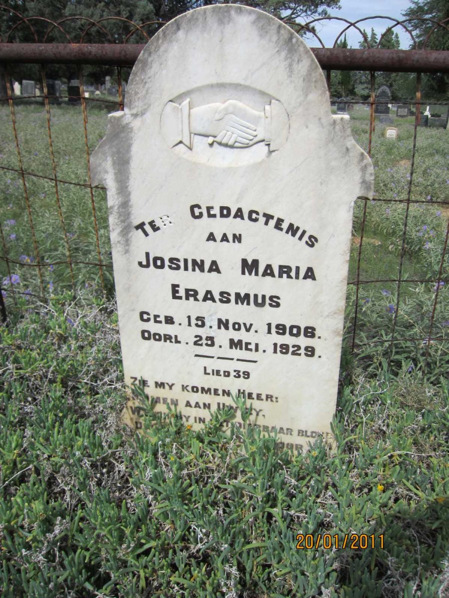 ERASMUS Josina Maria 1906-1929