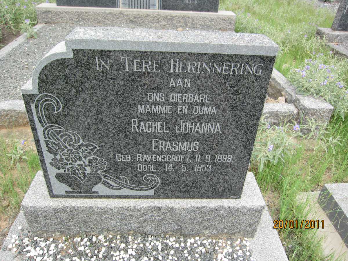 ERASMUS Rachel Johanna nee RAVENSCROFT 1899-1953