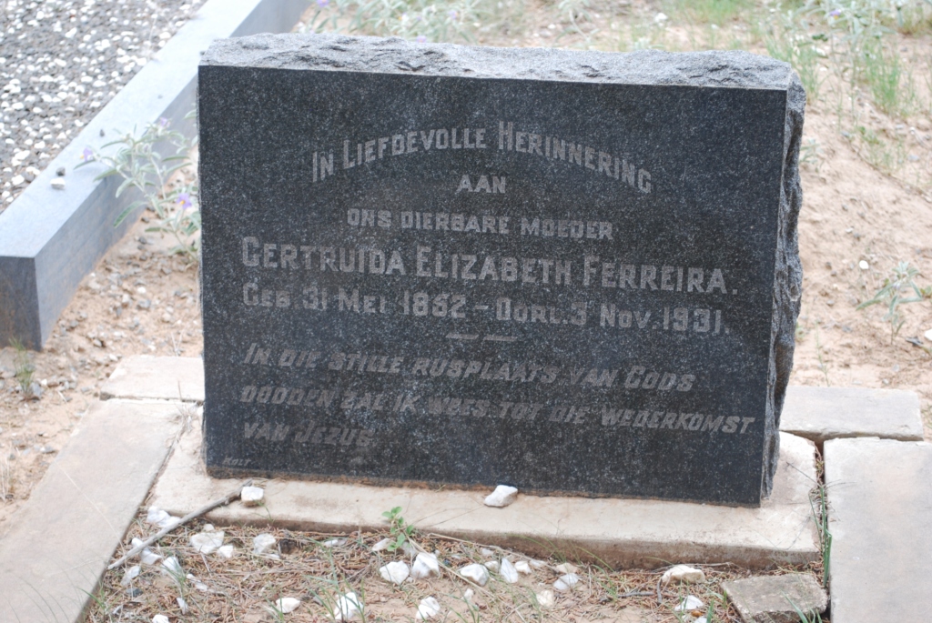 FERREIRA Gertruida Elizabeth 1852-1931
