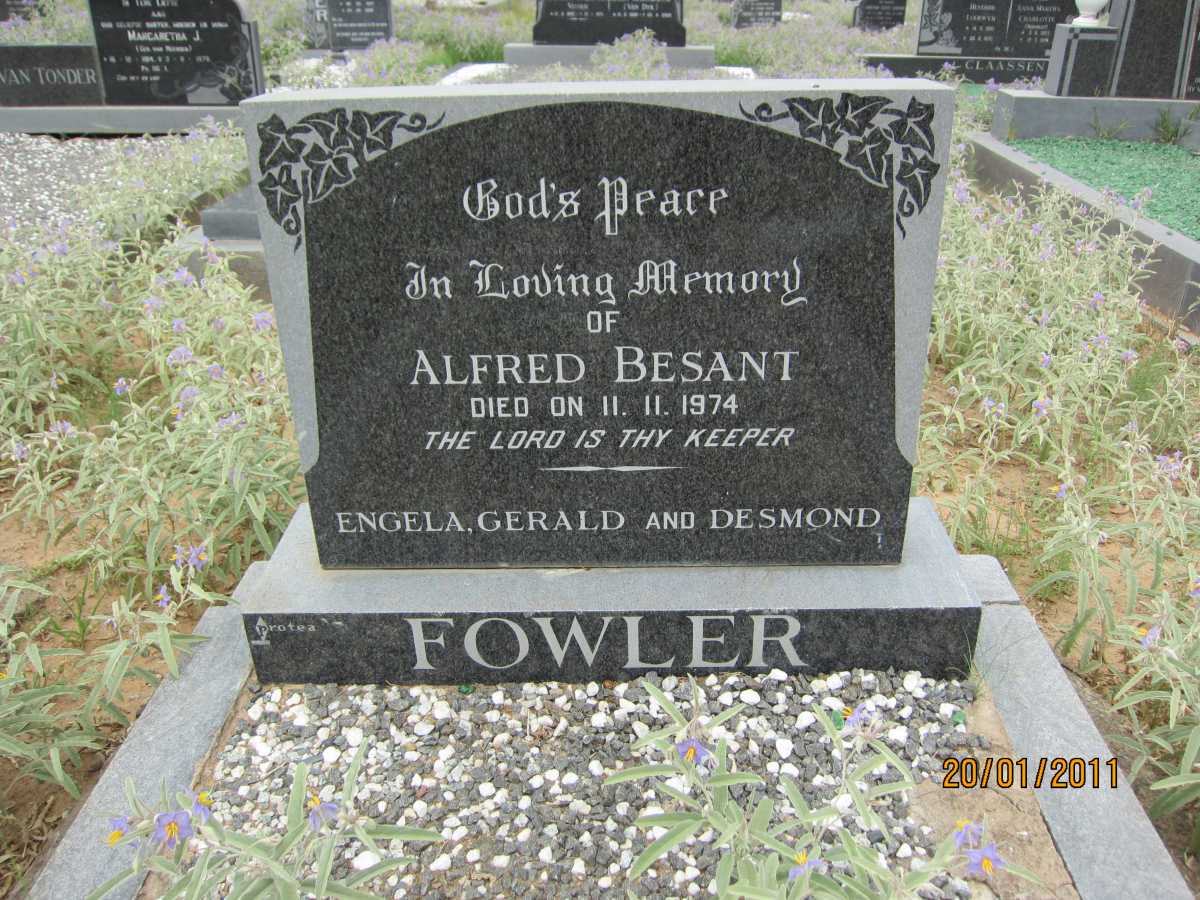 FOWLER Alfred Besant -1974