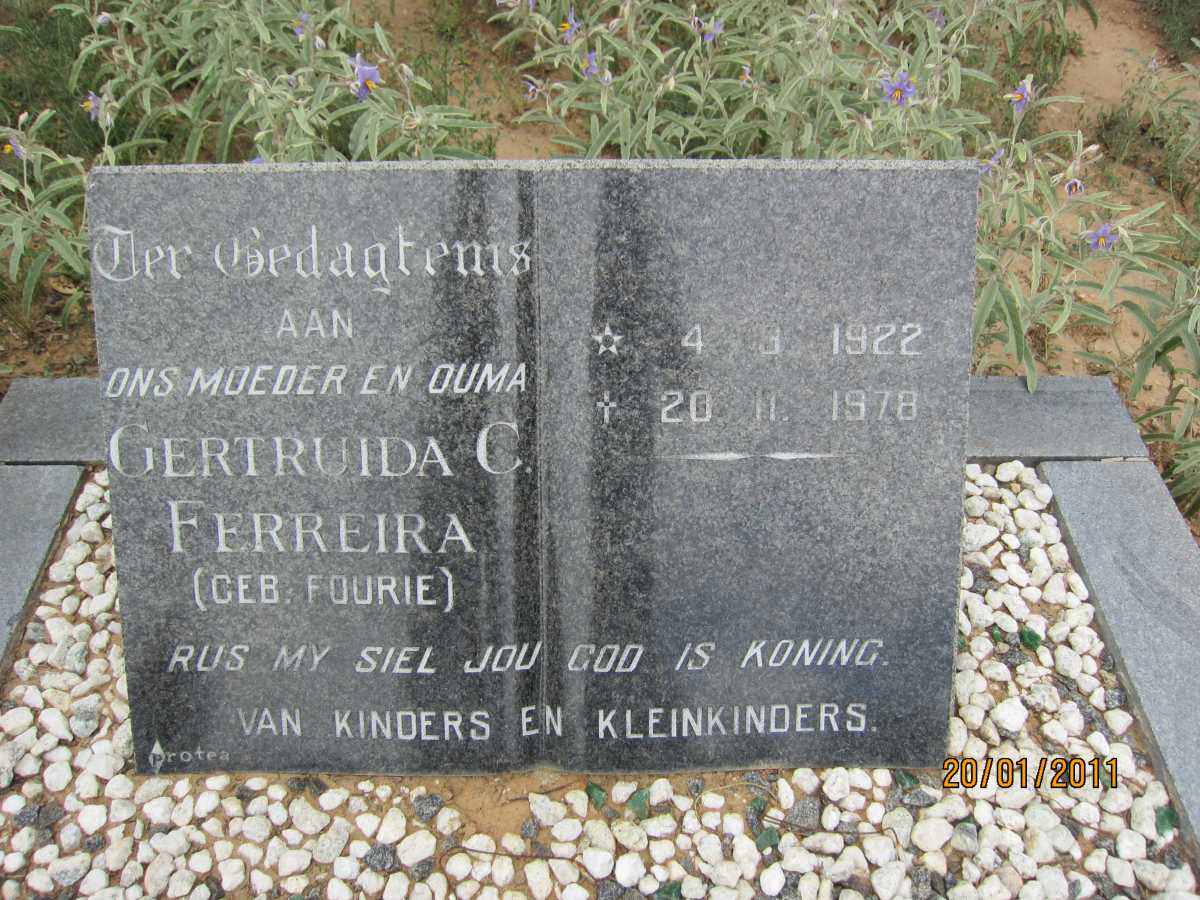 FERREIRA Gertruida C. nee FOURIE 1922-1978