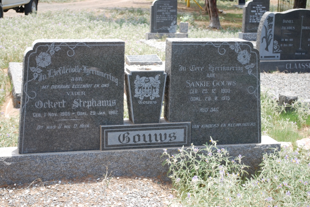 GOUWS Ockert Stephanus 1905-1962 &amp; Sankie 1905-1975