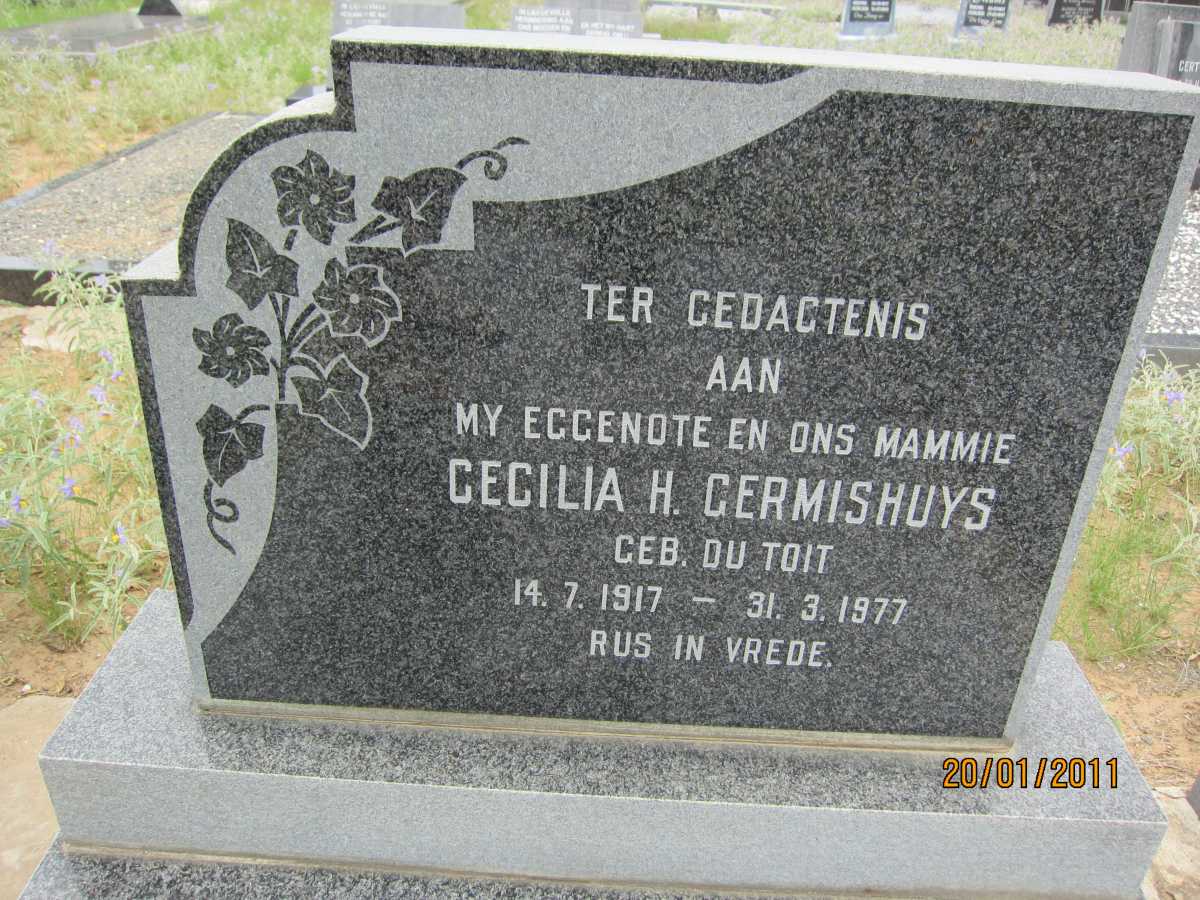 GERMISHUYS Cecilia H. nee DU TOIT 1917-1977
