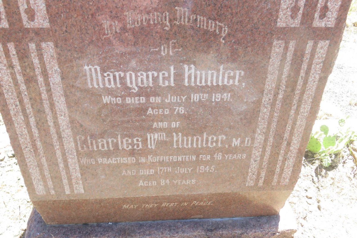 HUNTER Charles Wm -1945 &amp; Margaret -1941
