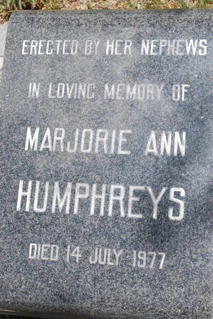 HUMPHREYS Marjorie Ann -1977