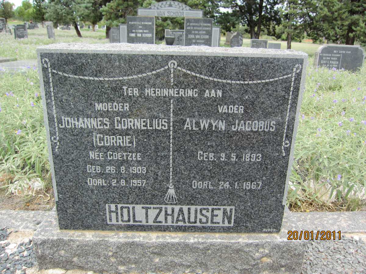 HOLTZHAUSEN Alwyn Jacobus 1893-1967 &amp; Johannes Cornelius COETZEE 1903-1957