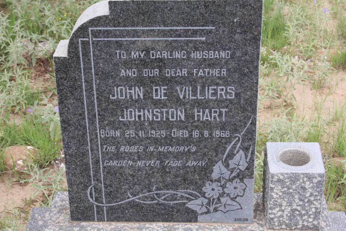 HART John de Villiers Johnston 1925-1968