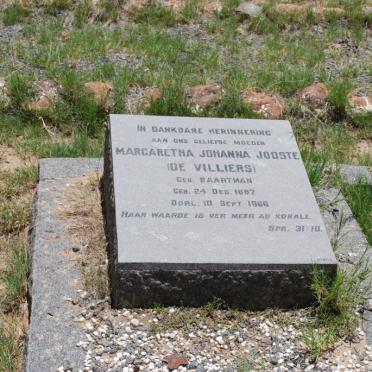 JOOSTE Margaretha Johanna formerly DE VILLIERS nee BAARTMAN 1887-1966