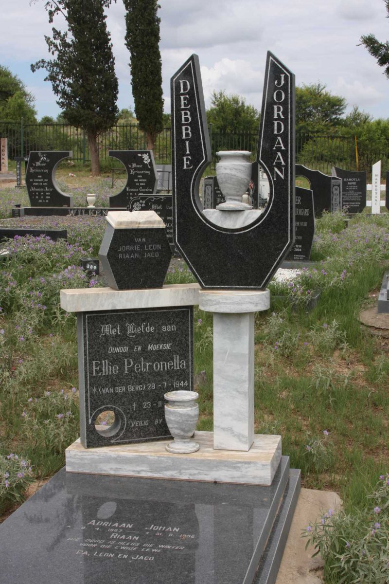 JORDAAN Adriaan Johan 1967-1996 :: JORDAAN Ellie Petronella nee VAN DER BERG 1944-1990