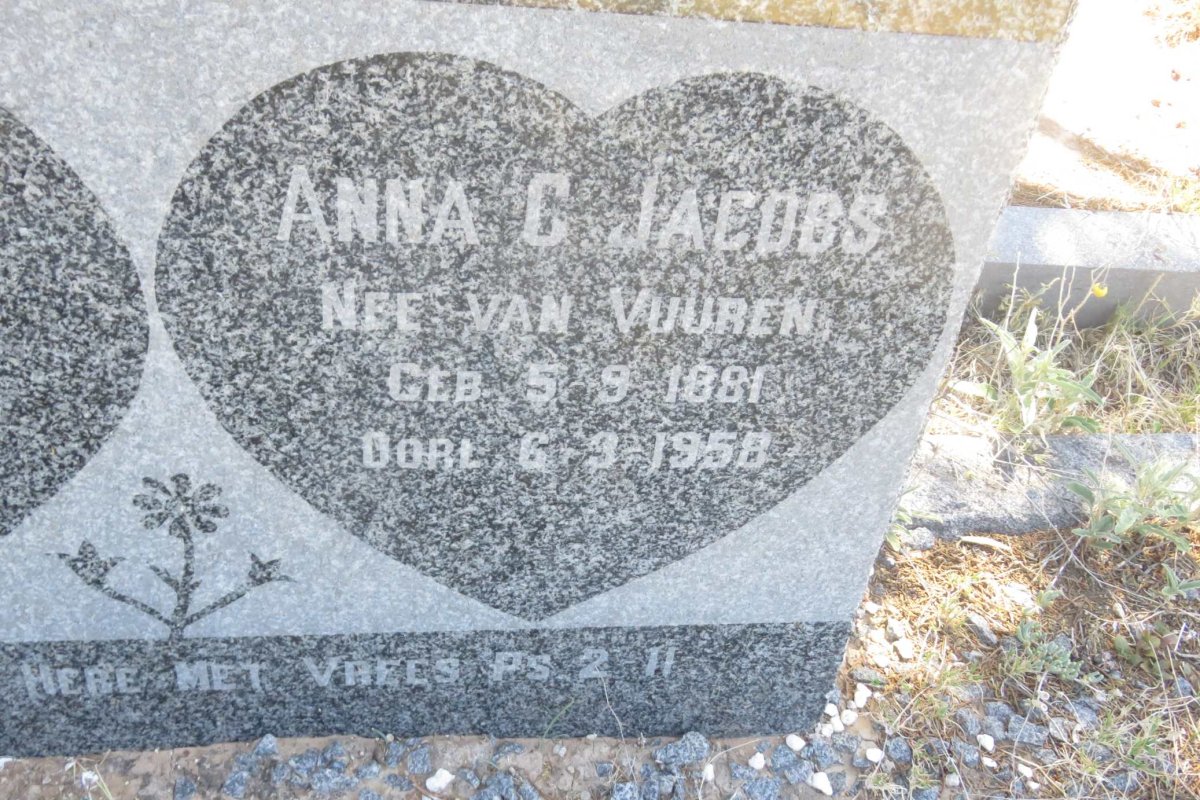 JACOBS Anna C. VAN VUUREN 1881-1958